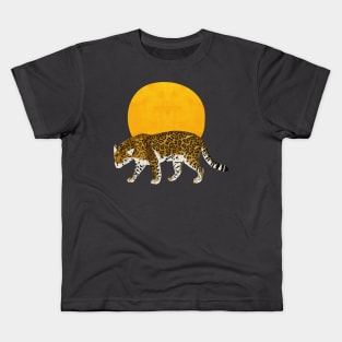 Big cat - leopard and sunset Kids T-Shirt